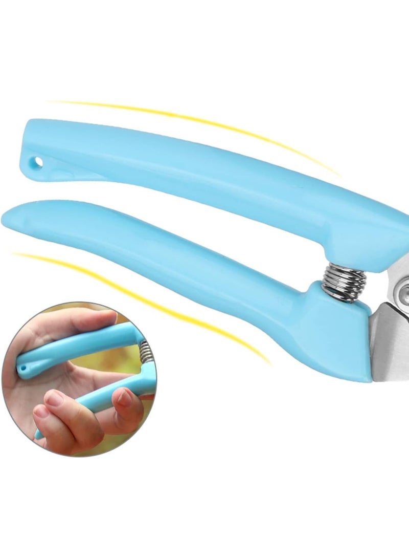 مقص البستنة المنحنى مع شفرة حديقة حديقة من الفولاذ المقاوم للصدأ الحادة لقطع الزهور تقطيع النباتات في الفناء بائع الزهور زهرة ورد عشب التحوط بونساي وتجميع الفواكه (مقبض وردي) - Image 4